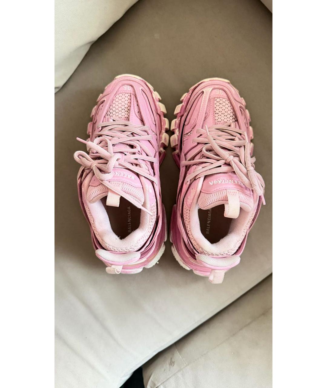 BALENCIAGA Розовые текстильные кроссовки, фото 3