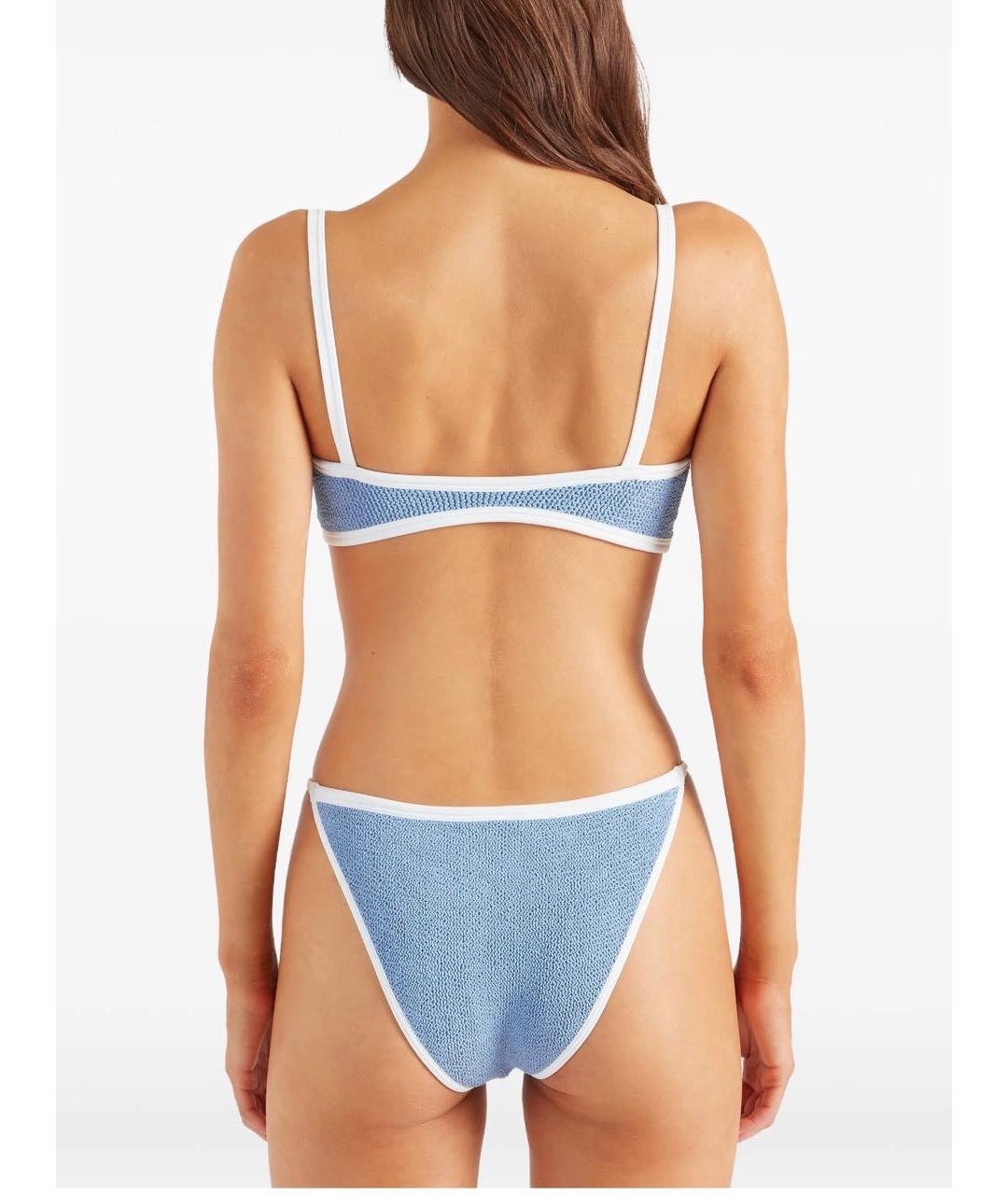 HUNZA G Голубой полиамидовый купальник, фото 3