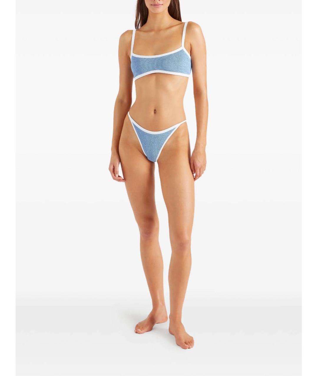 HUNZA G Голубой полиамидовый купальник, фото 5