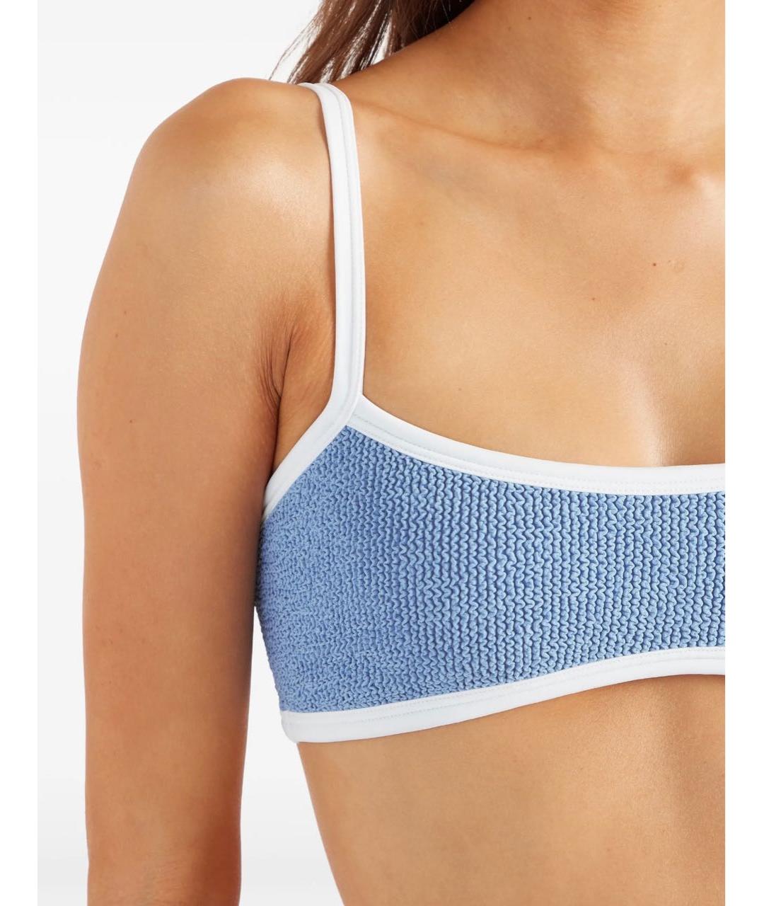 HUNZA G Голубой полиамидовый купальник, фото 2