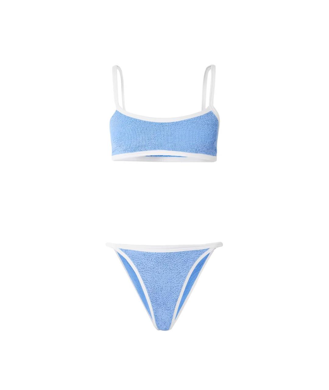 HUNZA G Голубой полиамидовый купальник, фото 6