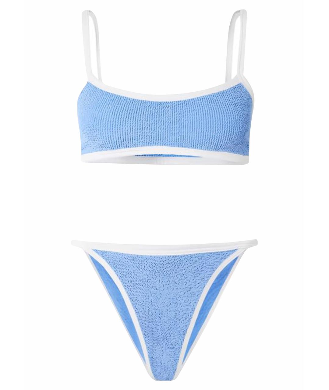 HUNZA G Голубой полиамидовый купальник, фото 1