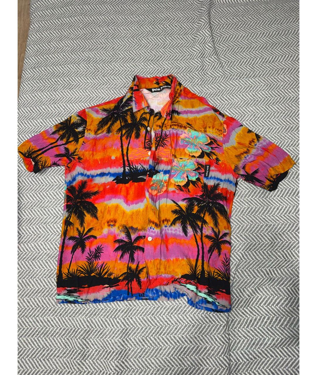 PALM ANGELS Мульти хлопко-шелковая классическая рубашка, фото 5