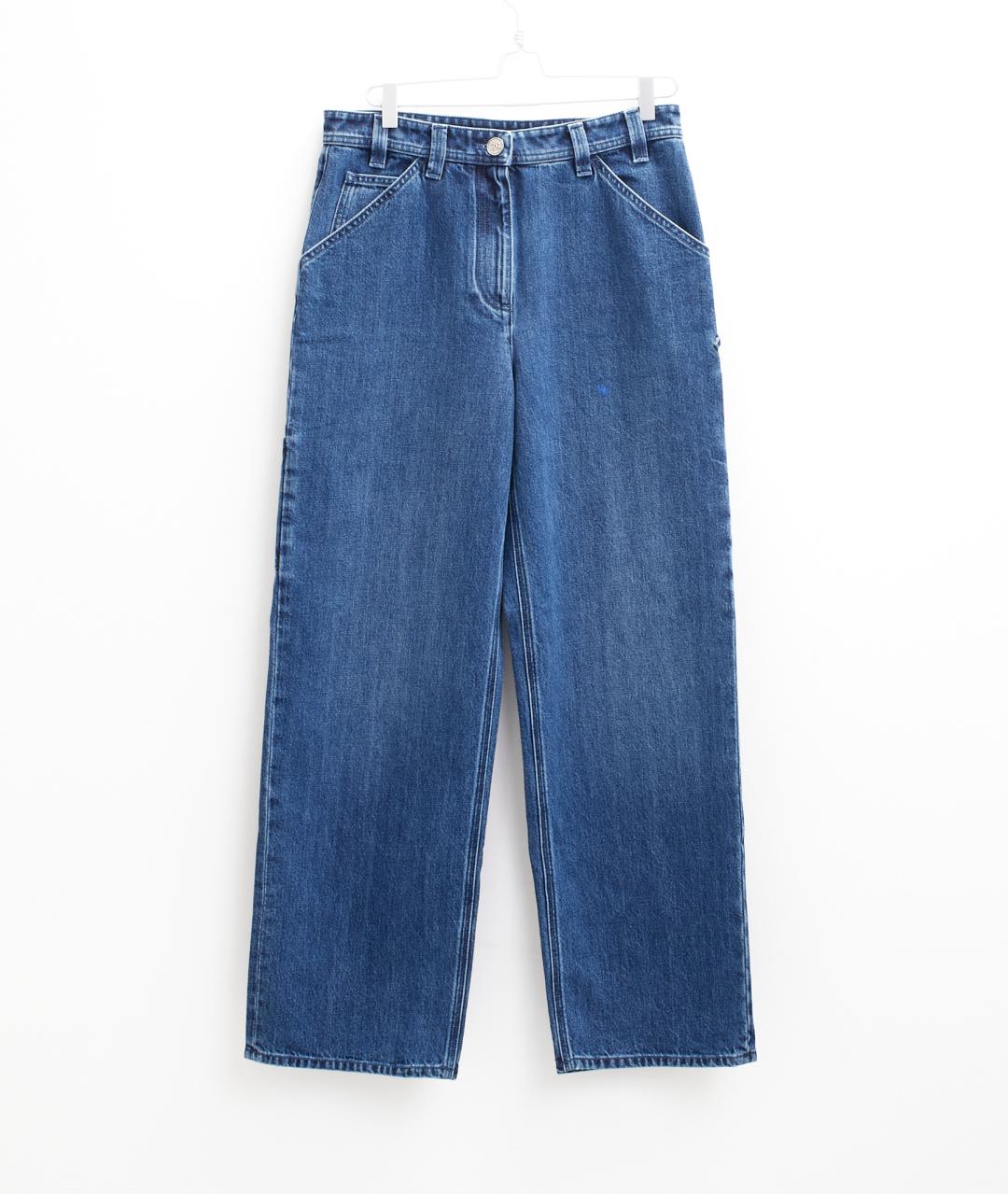 CHANEL Темно-синие хлопковые прямые джинсы, фото 5