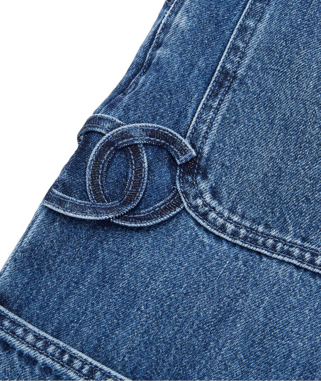 CHANEL Темно-синие хлопковые прямые джинсы, фото 2