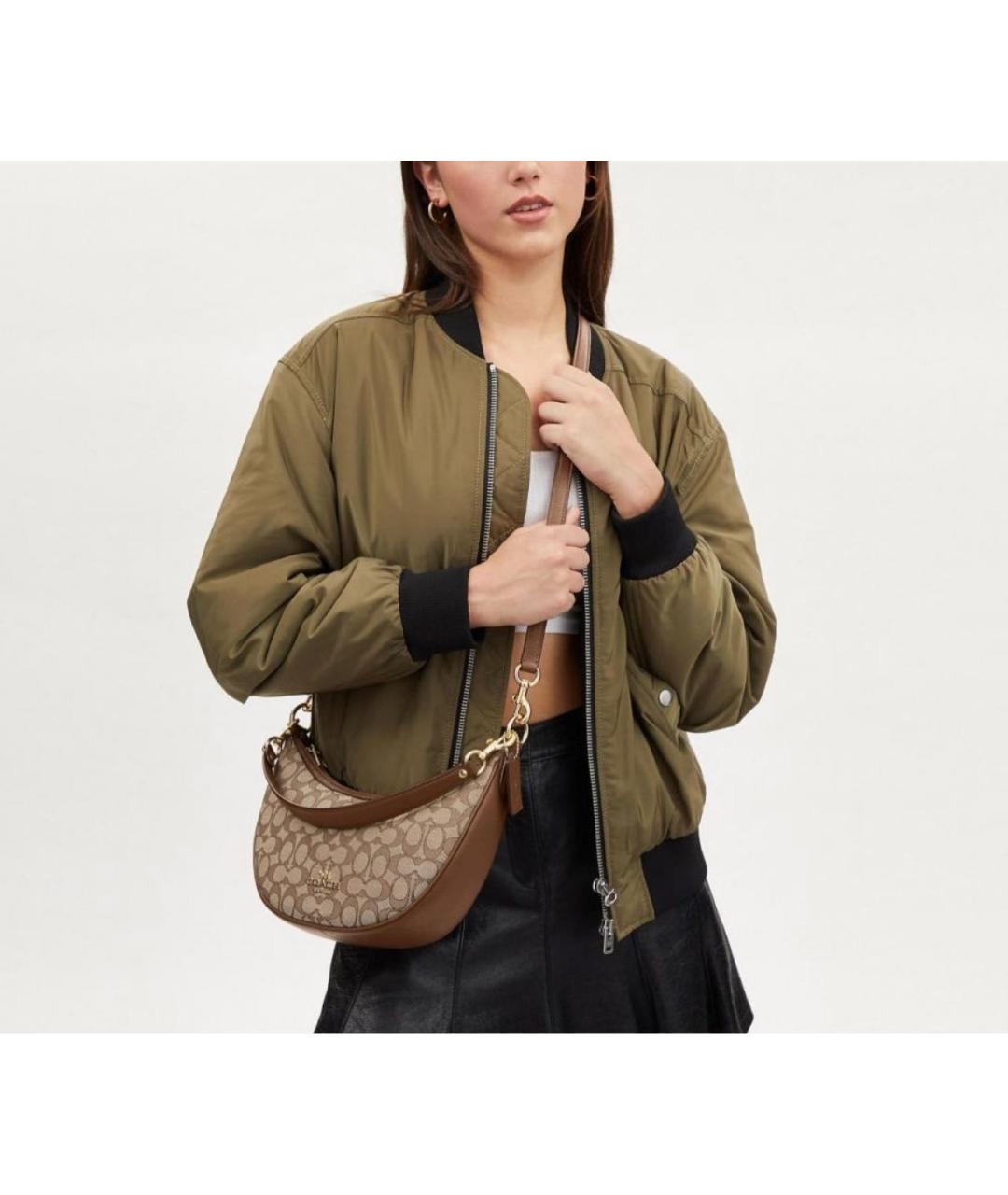 COACH Красная кожаная сумка через плечо, фото 3