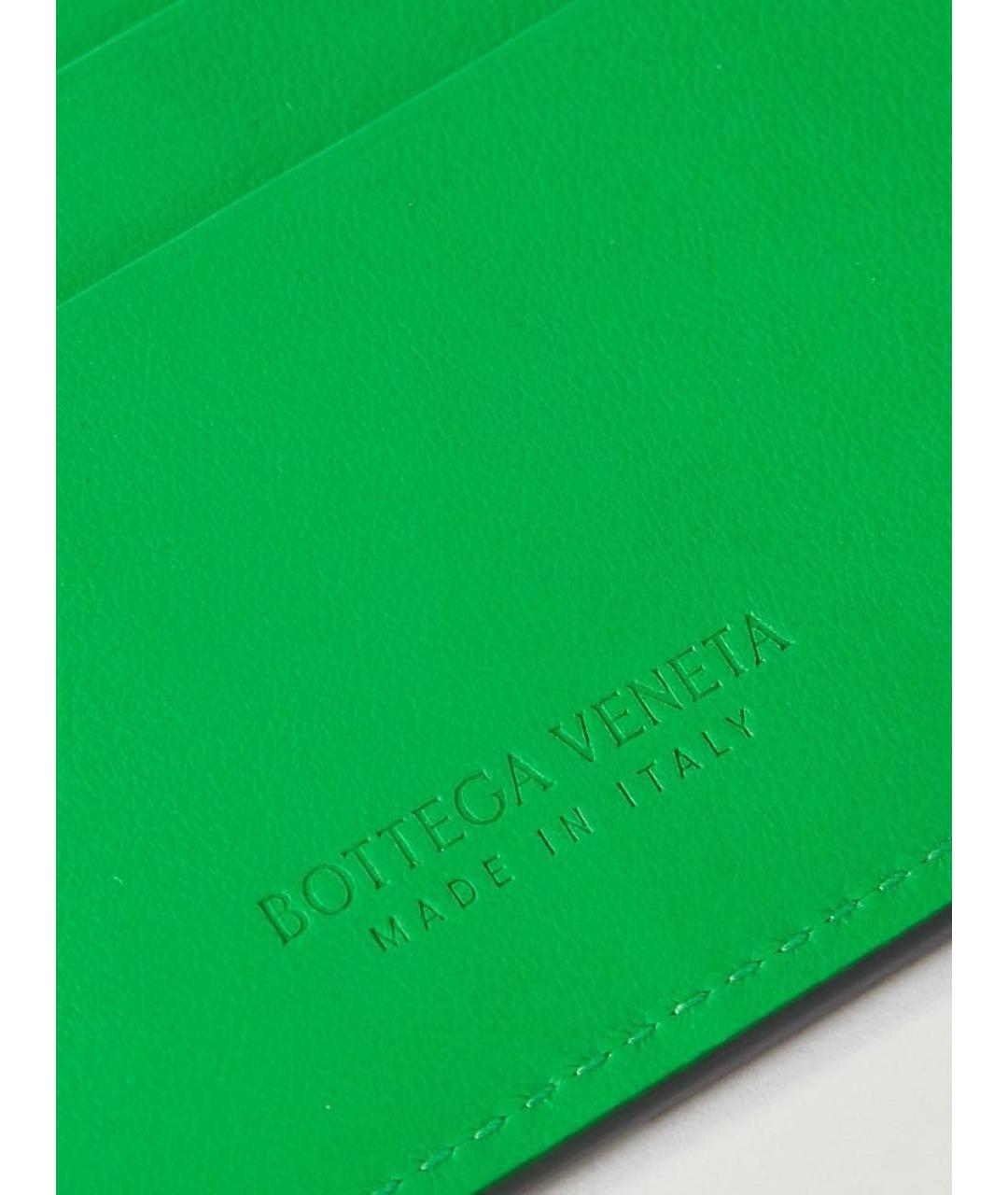 BOTTEGA VENETA Зеленый кожаный кардхолдер, фото 5