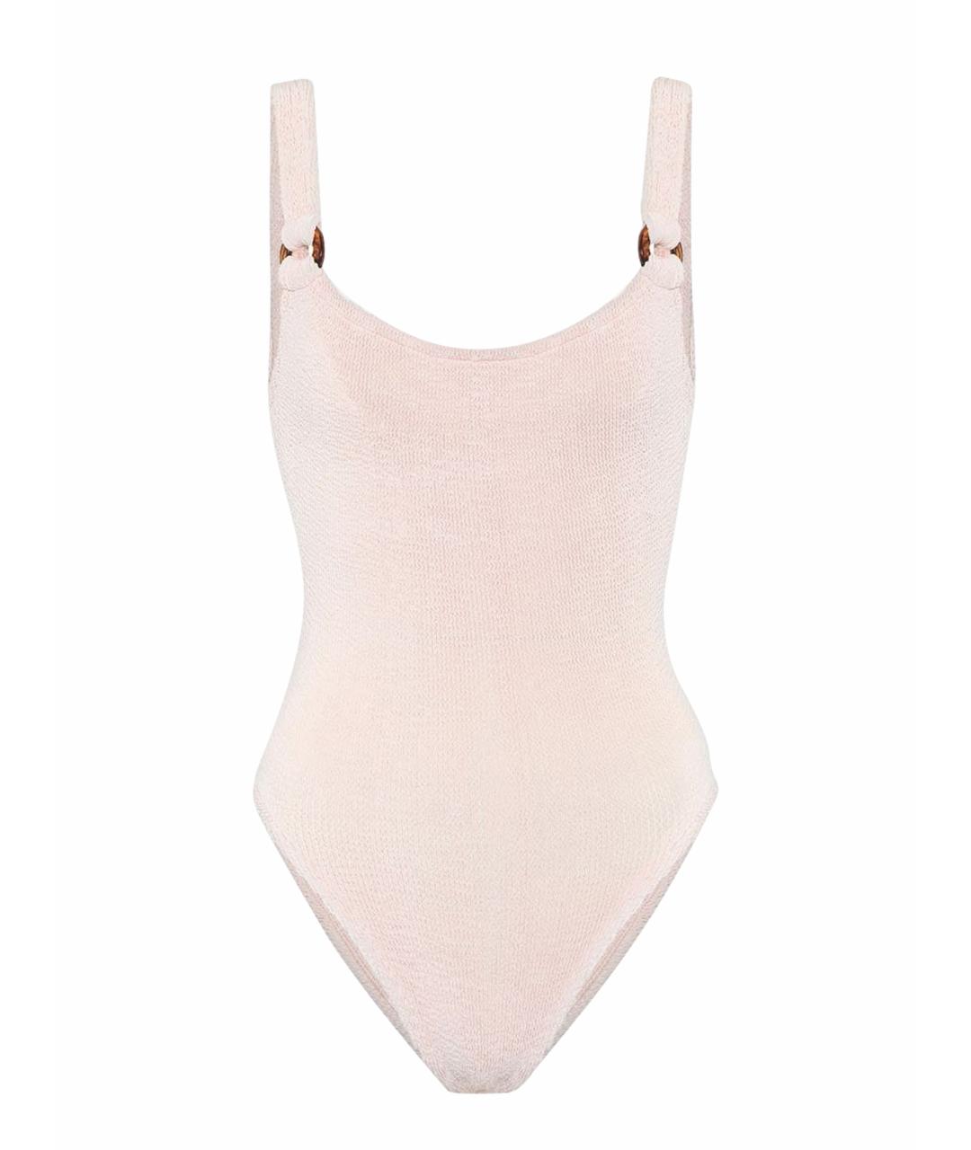 HUNZA G Бежевый полиамидовый купальник, фото 1