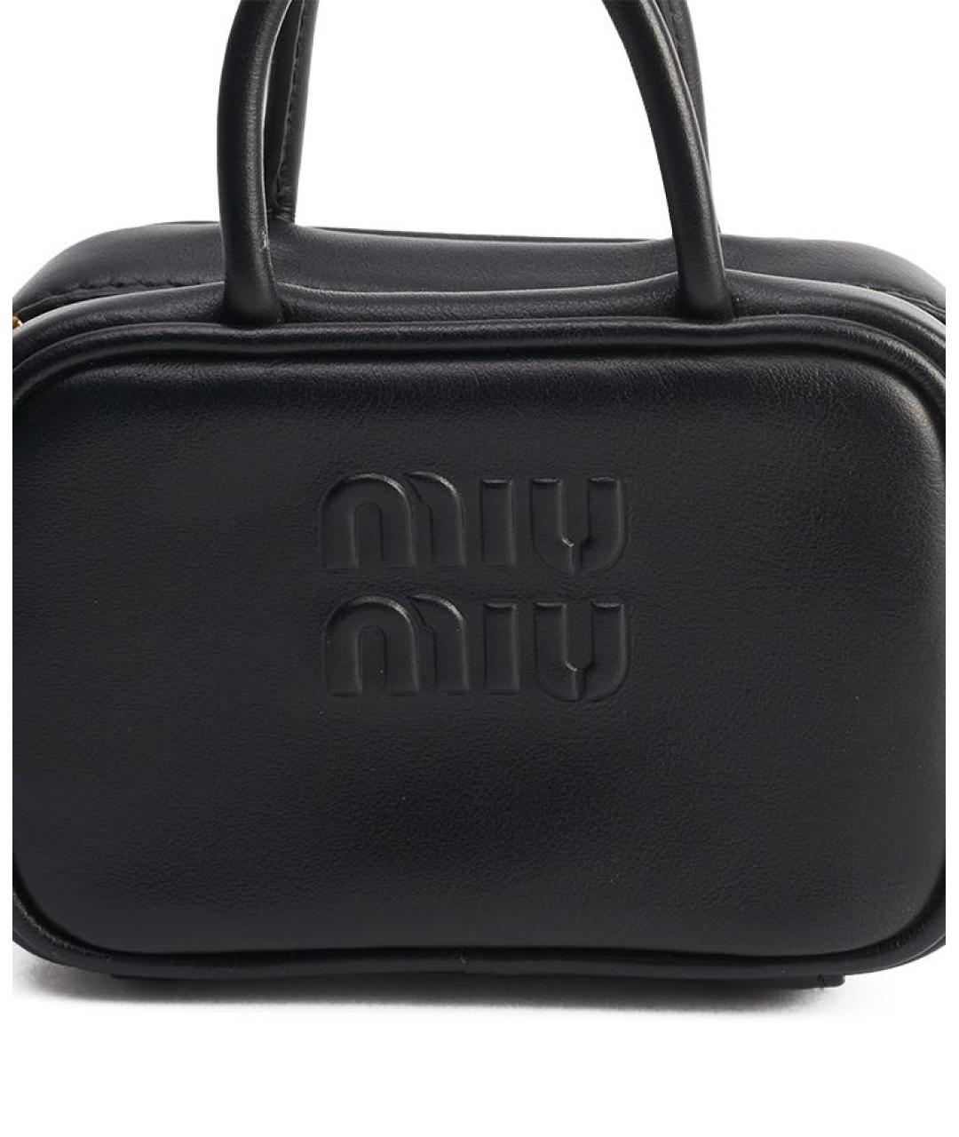 MIU MIU Черная кожаная сумка с короткими ручками, фото 8
