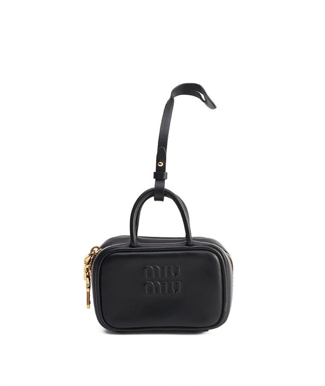 MIU MIU Черная кожаная сумка с короткими ручками, фото 7