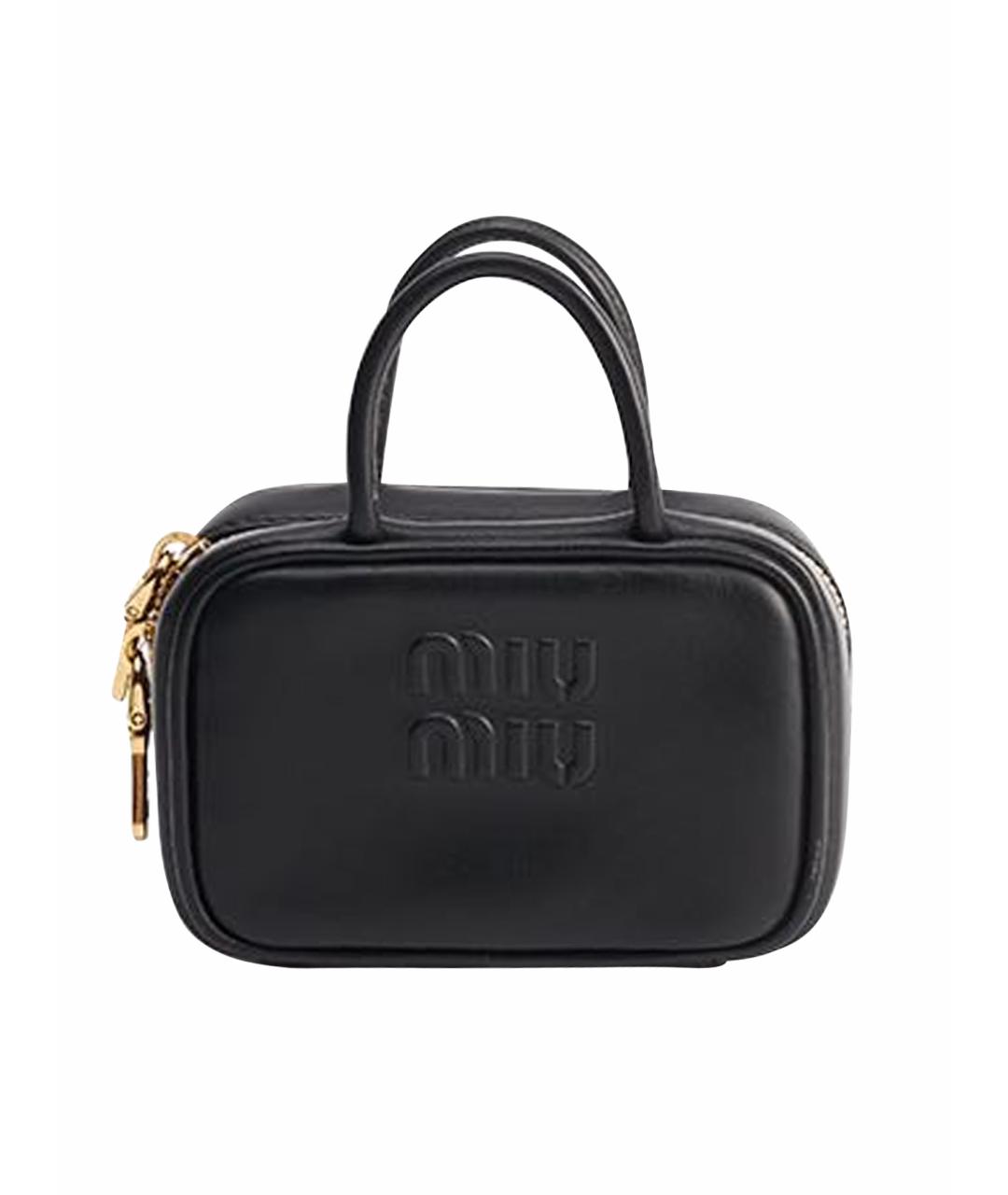 MIU MIU Черная кожаная сумка с короткими ручками, фото 1