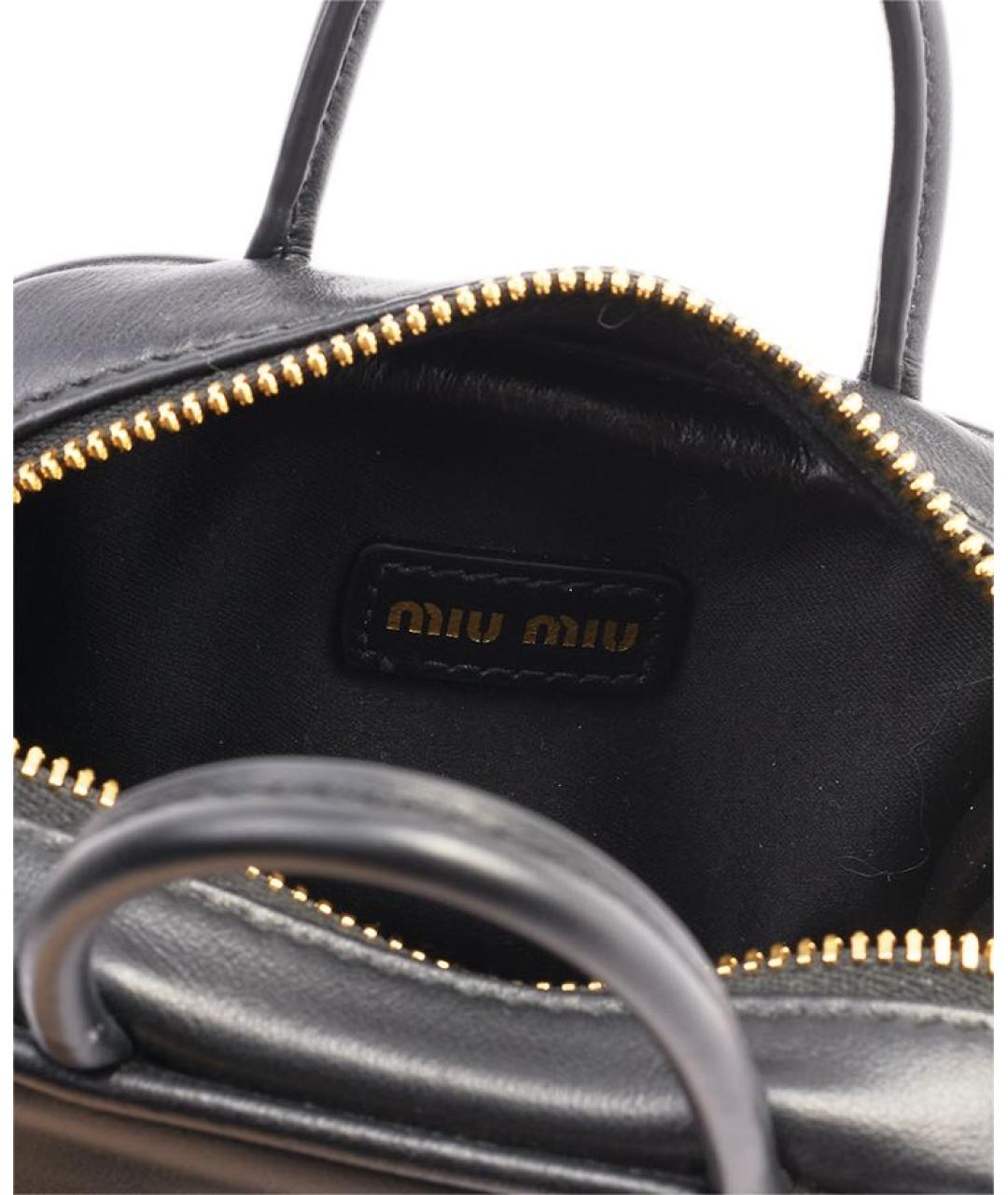 MIU MIU Черная кожаная сумка с короткими ручками, фото 4