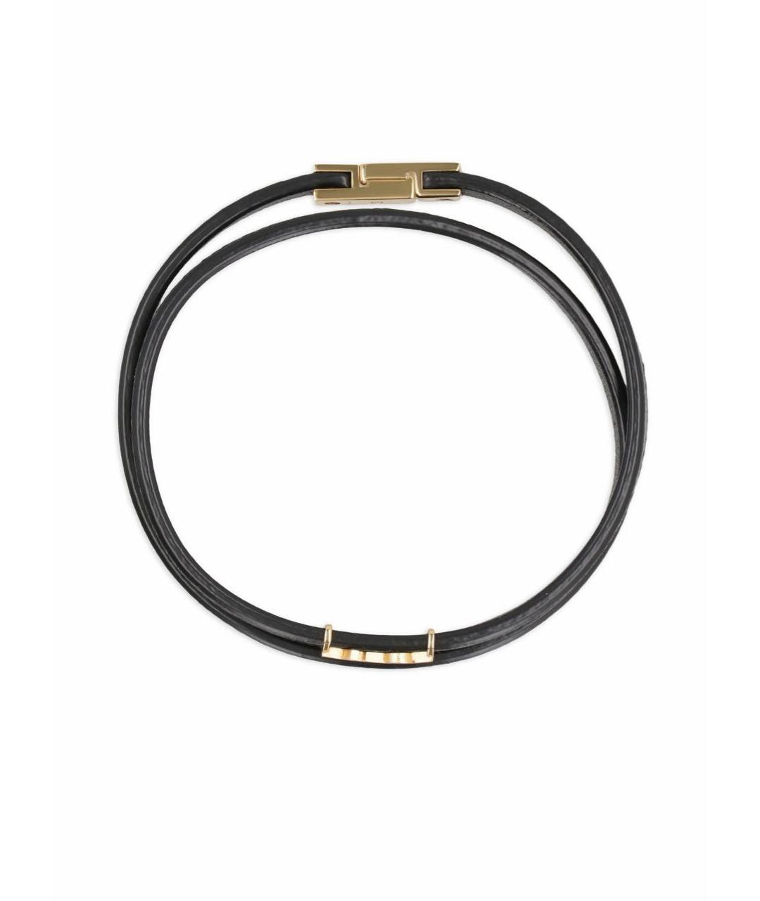 SAINT LAURENT Черный кожаный браслет, фото 5