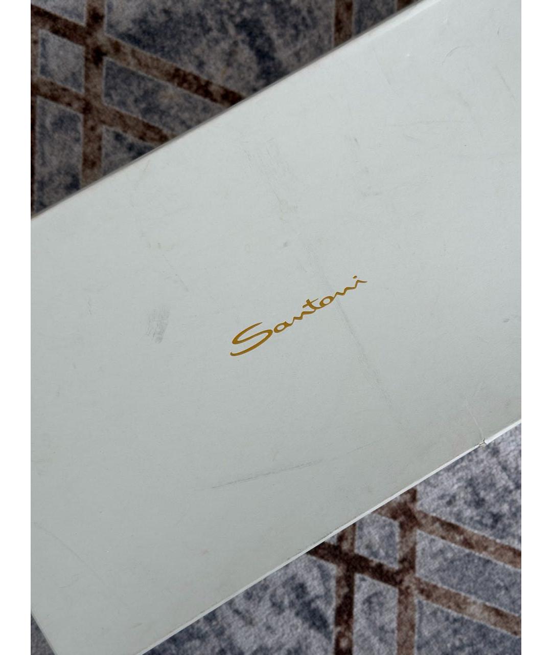 SANTONI Коричневые кожаные сапоги, фото 5