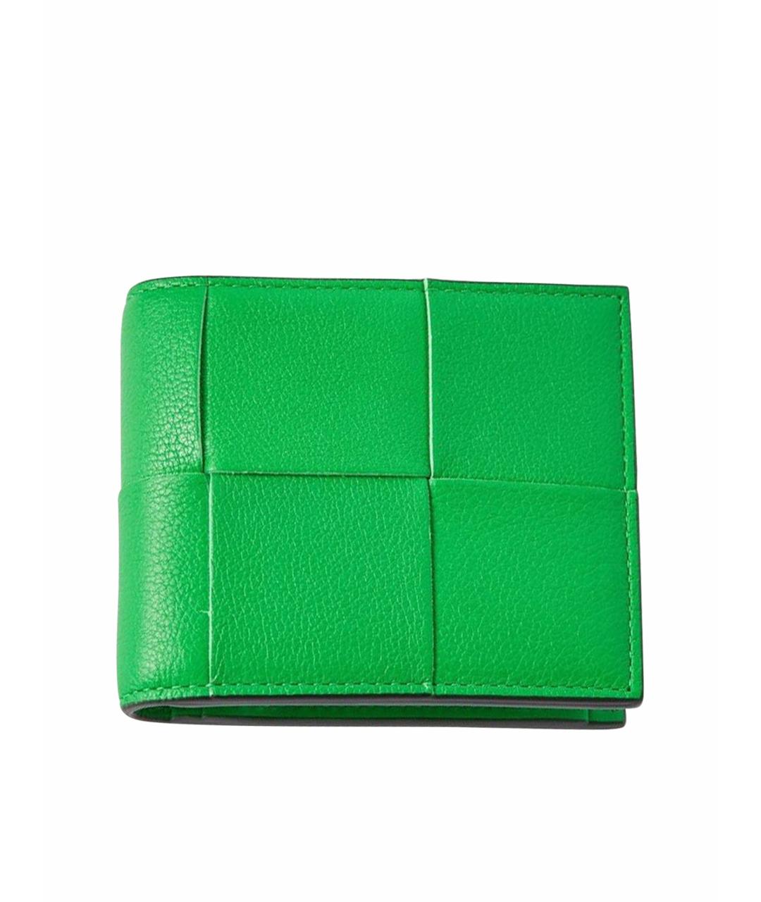 BOTTEGA VENETA Зеленый кожаный кошелек, фото 1
