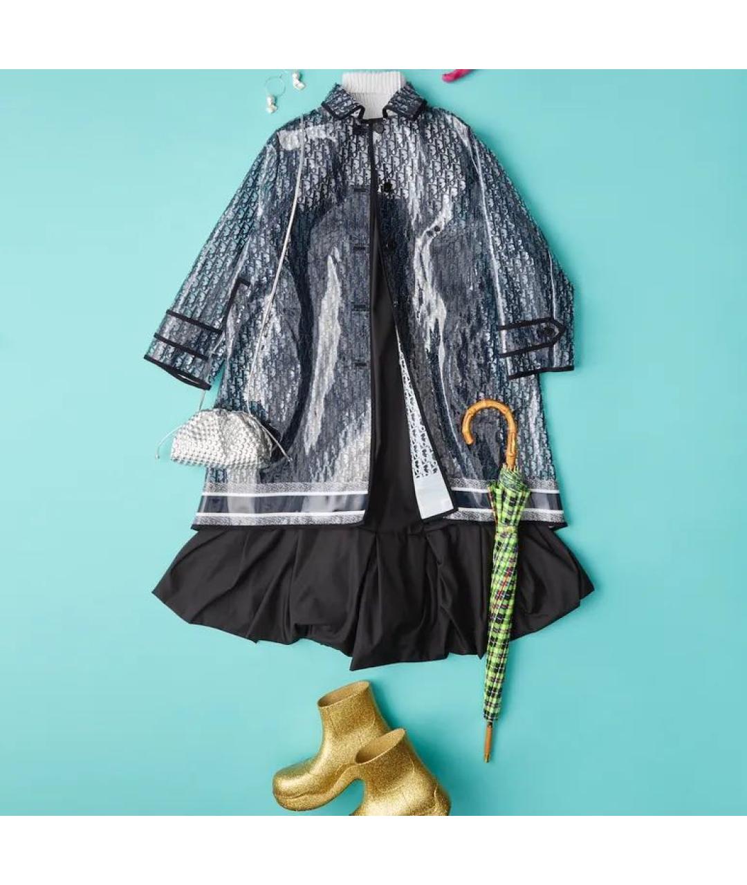 CHRISTIAN DIOR Синий полиуретановый тренч/плащ, фото 3