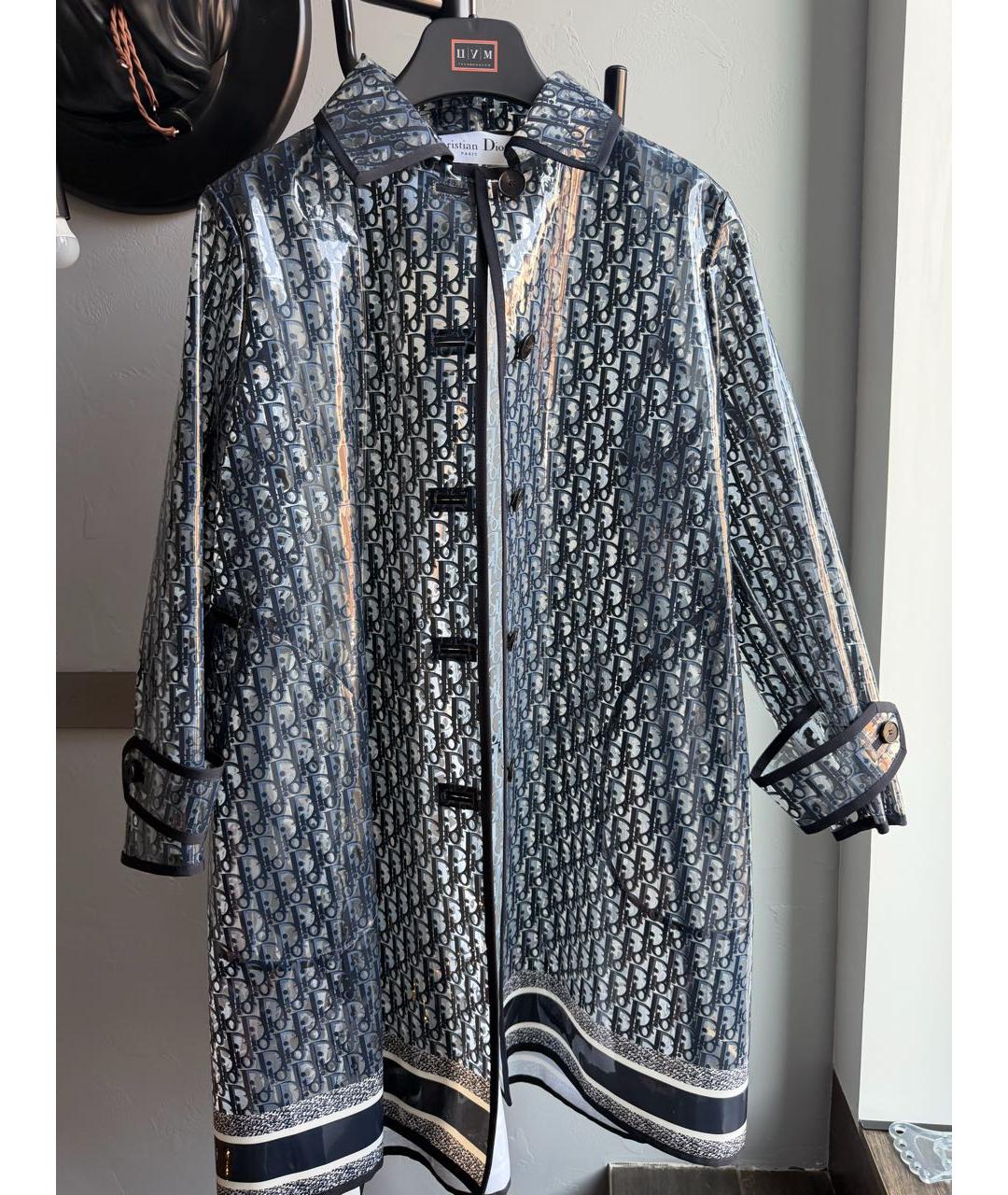 CHRISTIAN DIOR Синий полиуретановый тренч/плащ, фото 4