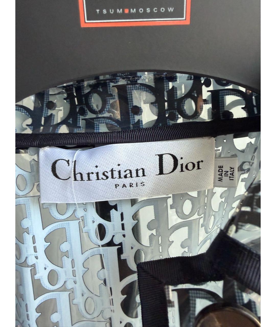 CHRISTIAN DIOR Синий полиуретановый тренч/плащ, фото 5