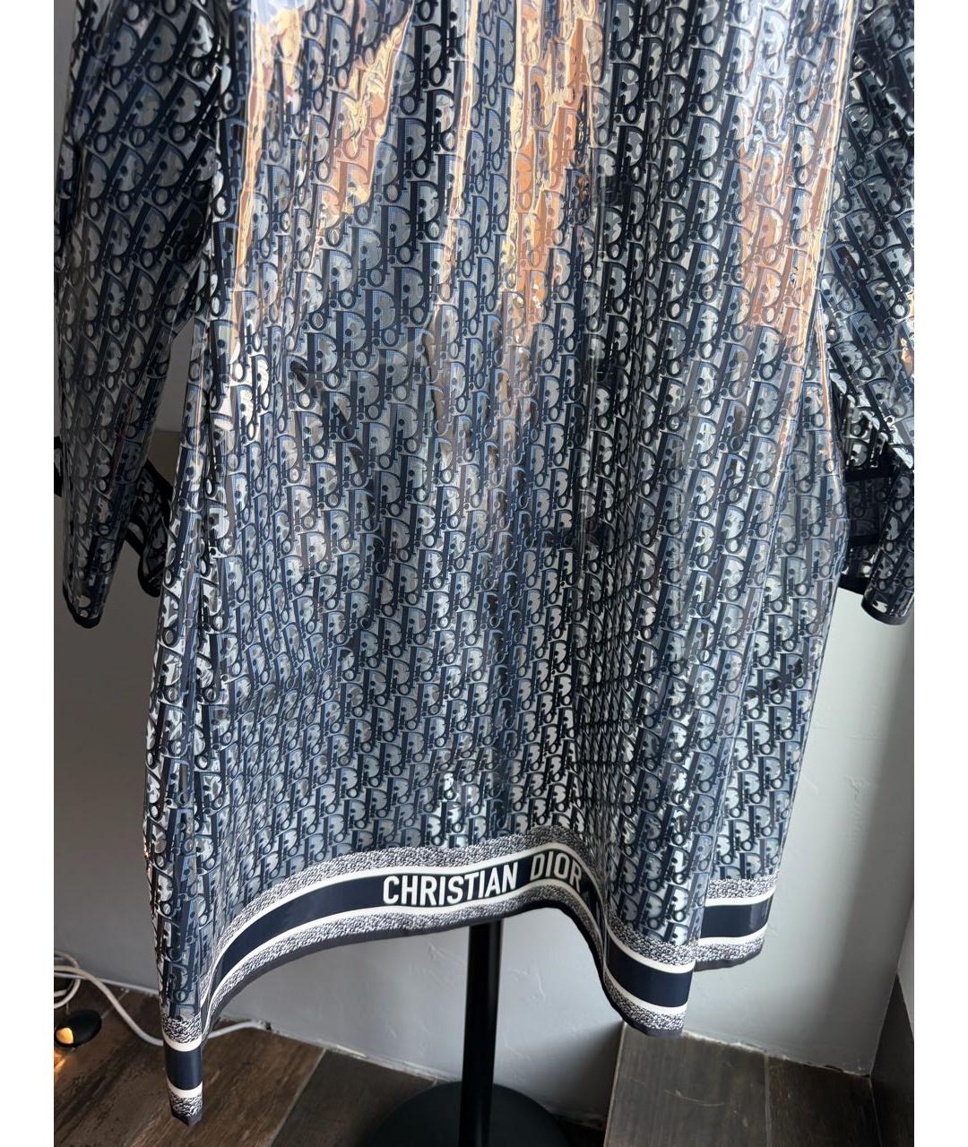 CHRISTIAN DIOR Синий полиуретановый тренч/плащ, фото 8