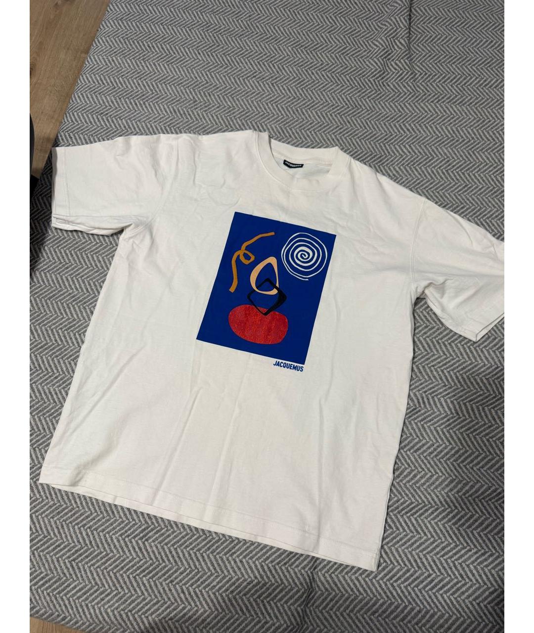 JACQUEMUS Белая хлопковая футболка, фото 5