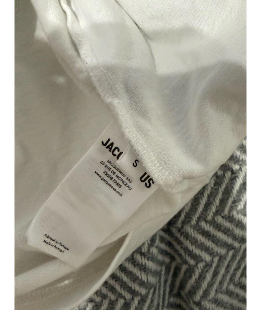 JACQUEMUS Белая хлопковая футболка, фото 4