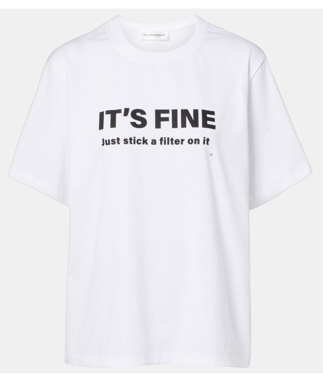 VICTORIA BECKHAM Белая хлопковая футболка, фото 6