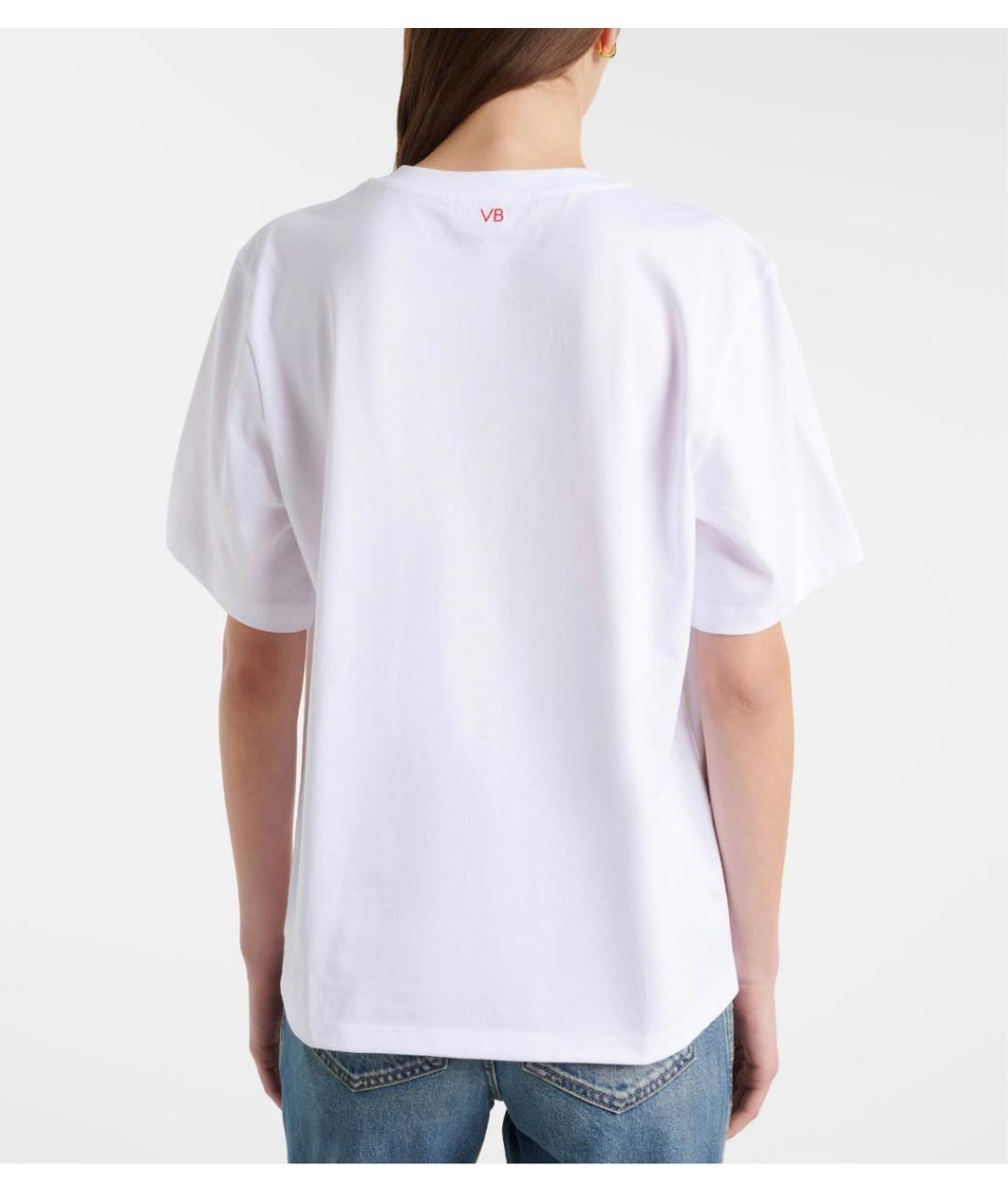 VICTORIA BECKHAM Белая хлопковая футболка, фото 5