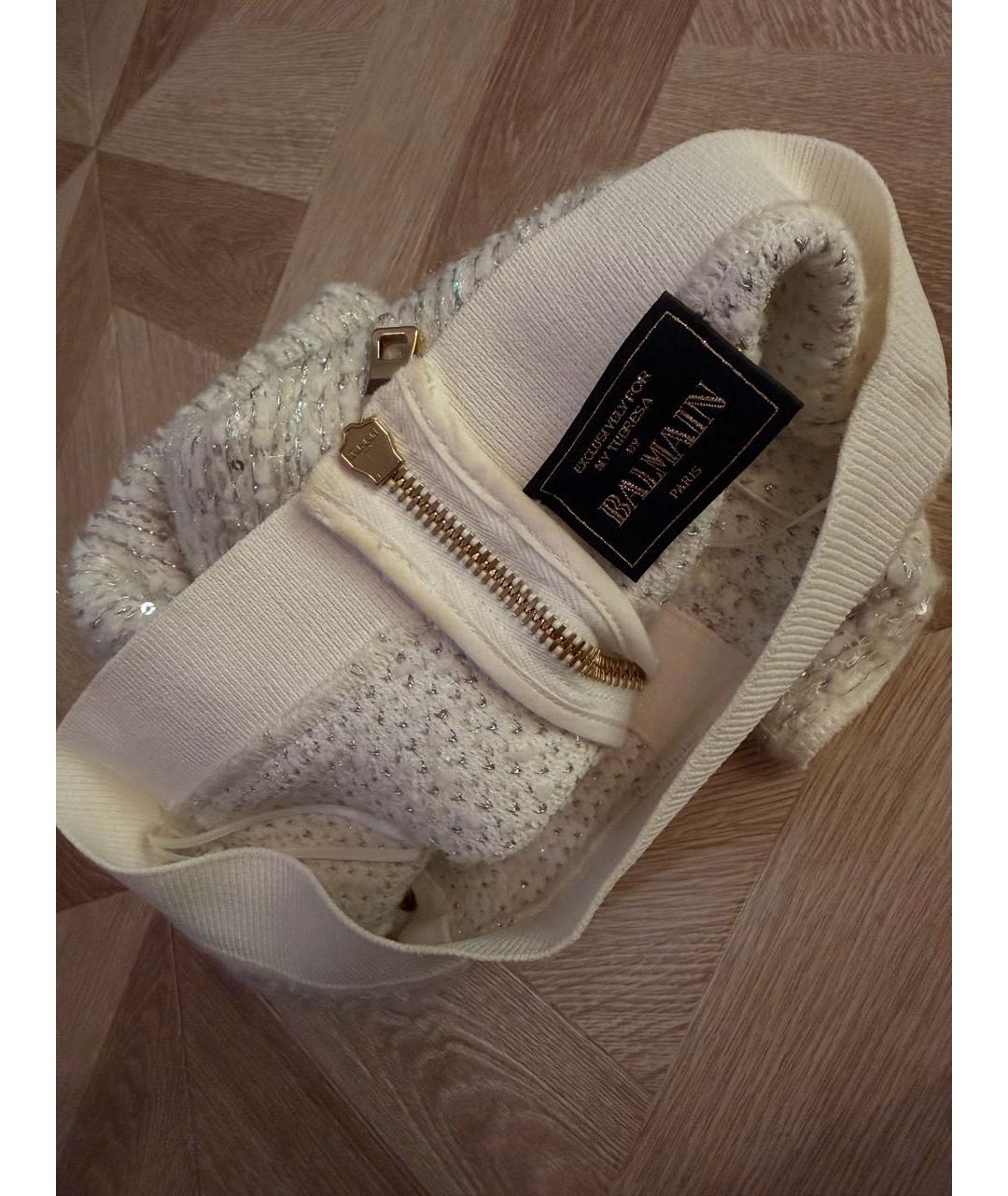 BALMAIN Голубая твидовая юбка мини, фото 4