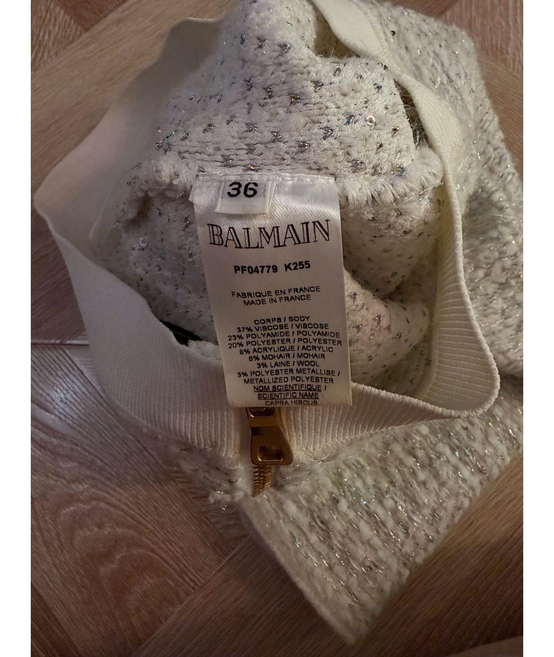 BALMAIN Голубая твидовая юбка мини, фото 5