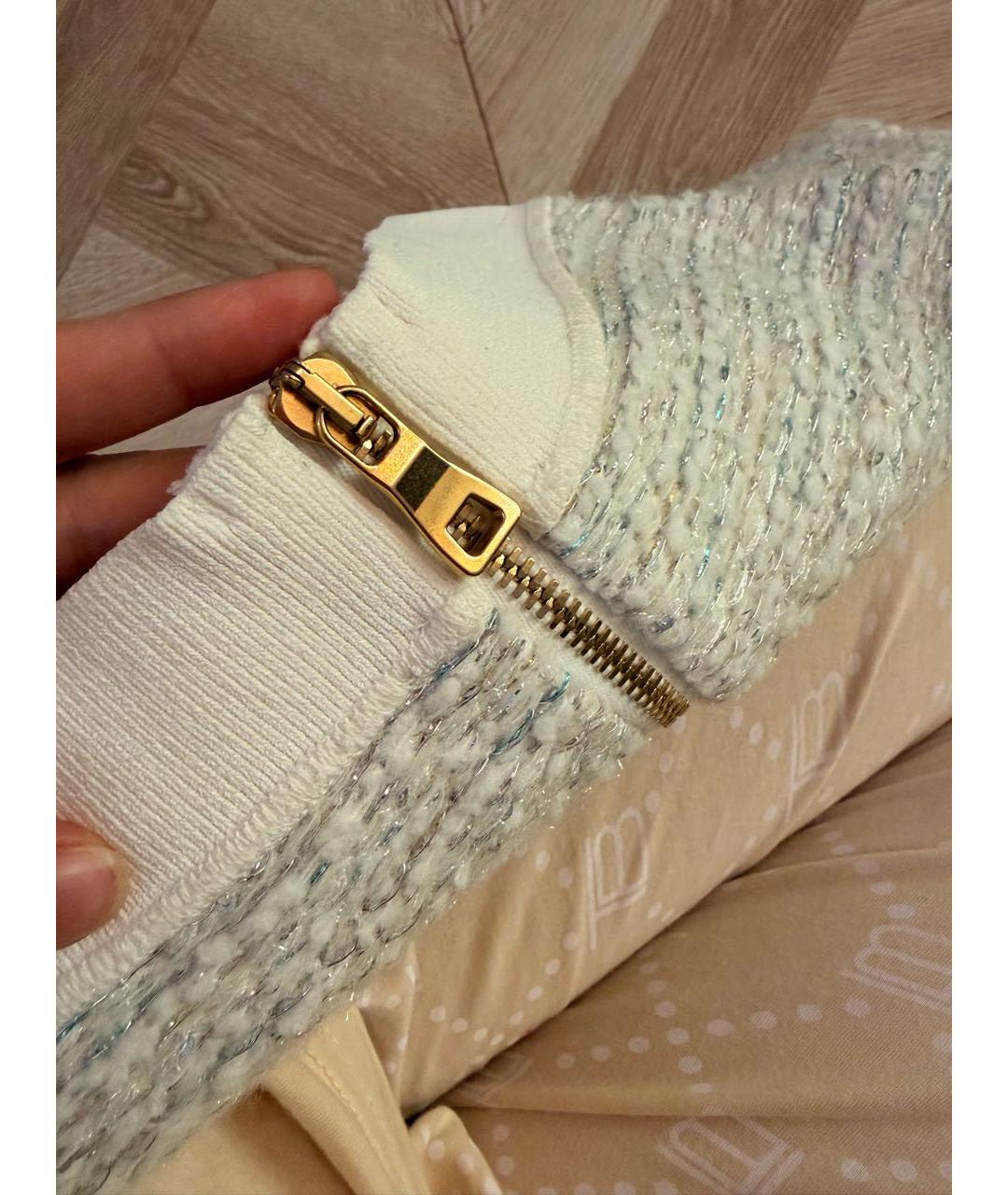 BALMAIN Голубая твидовая юбка мини, фото 3