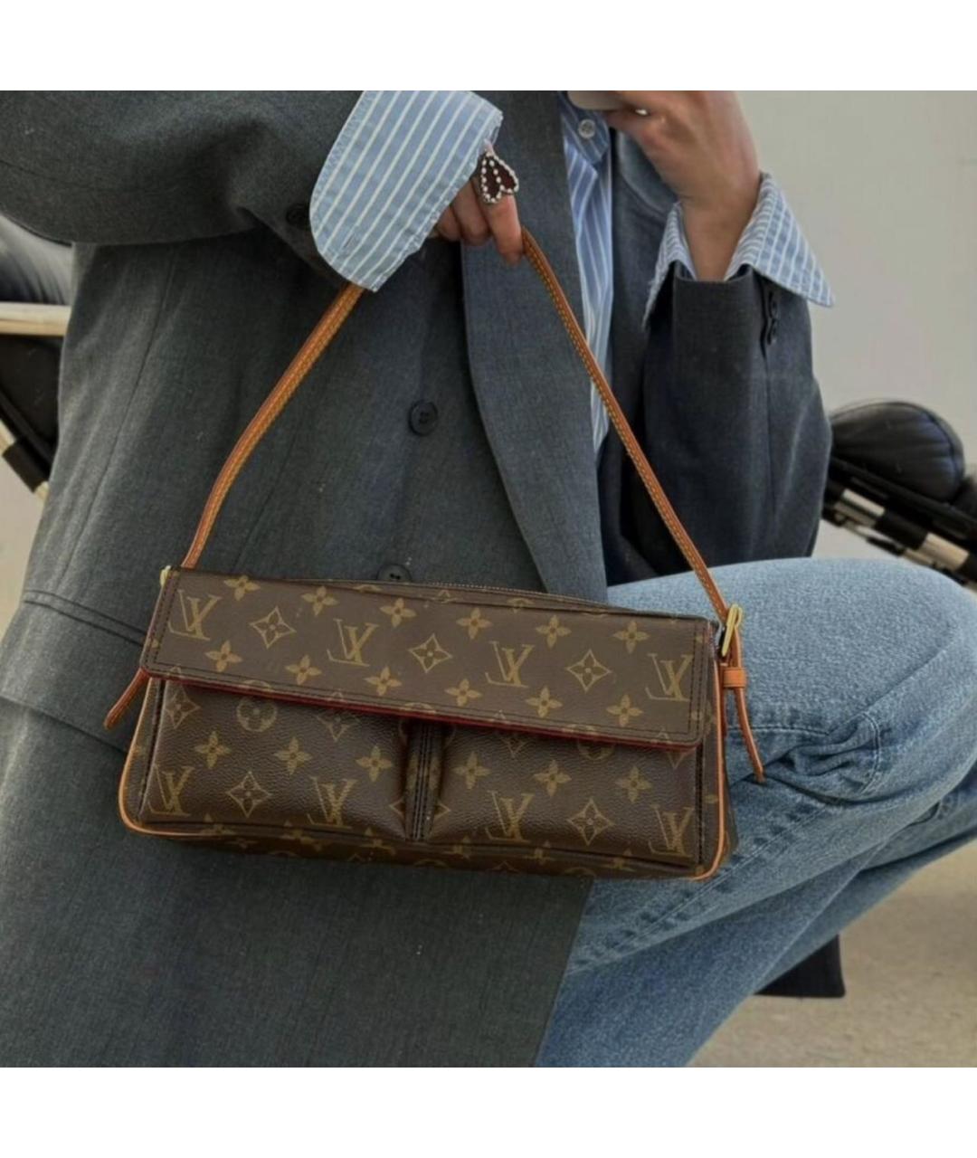 LOUIS VUITTON Коричневая сумка с короткими ручками, фото 6