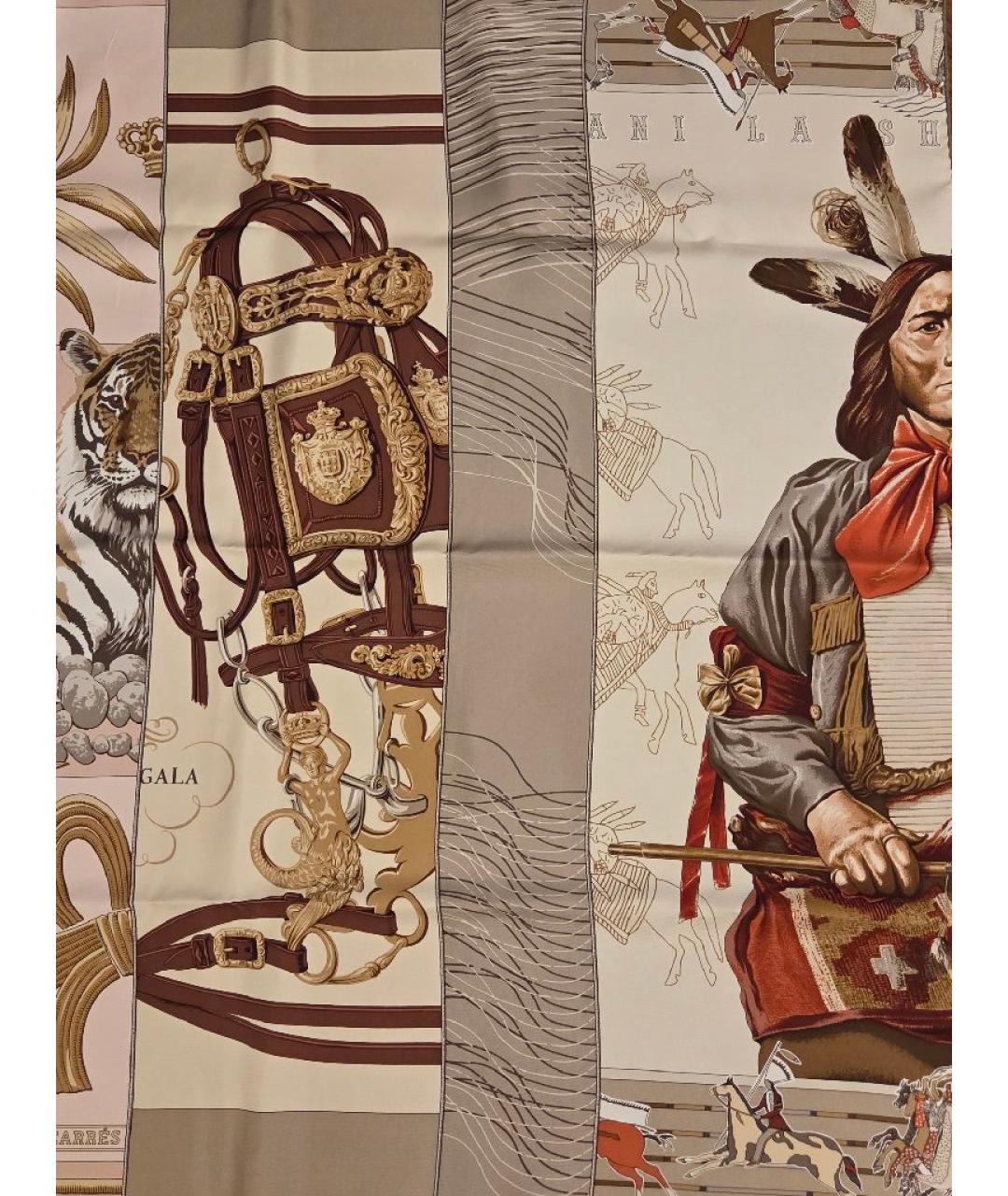 HERMES Мульти шелковый платок, фото 2