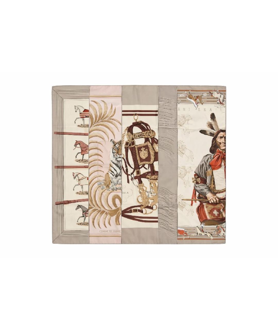 HERMES Мульти шелковый платок, фото 7