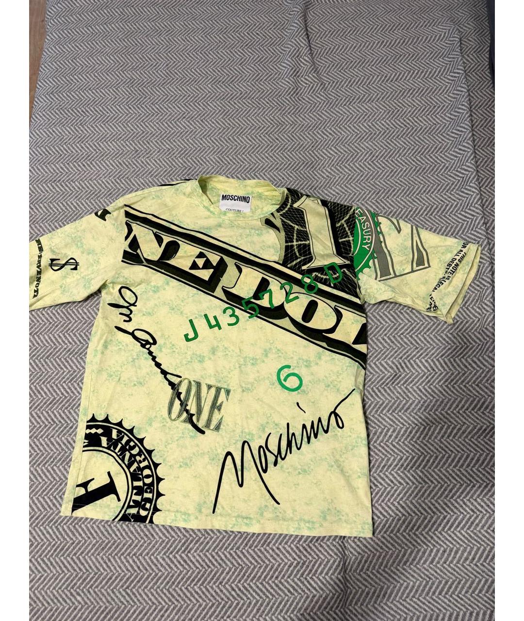 MOSCHINO Зеленая хлопковая футболка, фото 5