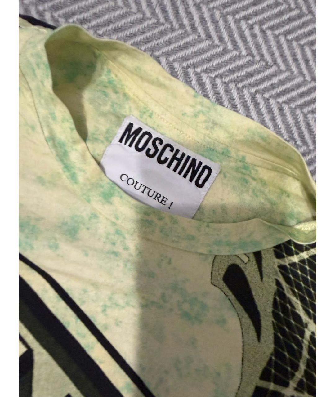 MOSCHINO Зеленая хлопковая футболка, фото 3