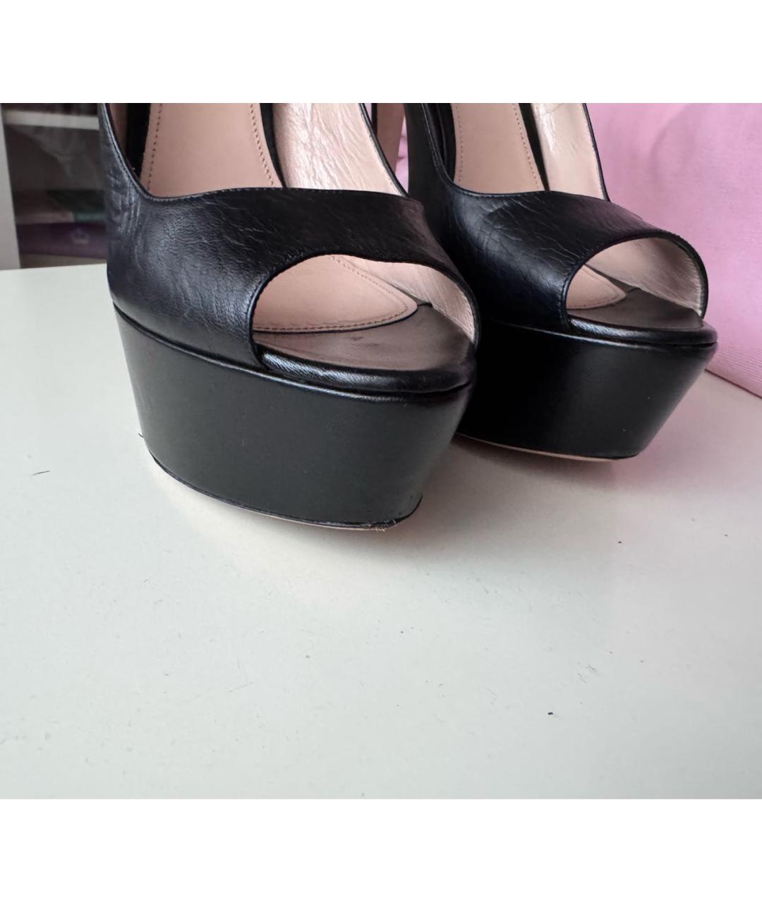 MIU MIU Черные кожаные туфли, фото 3