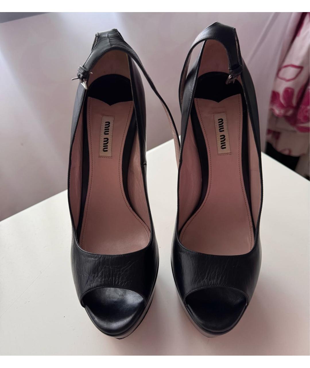 MIU MIU Черные кожаные туфли, фото 2