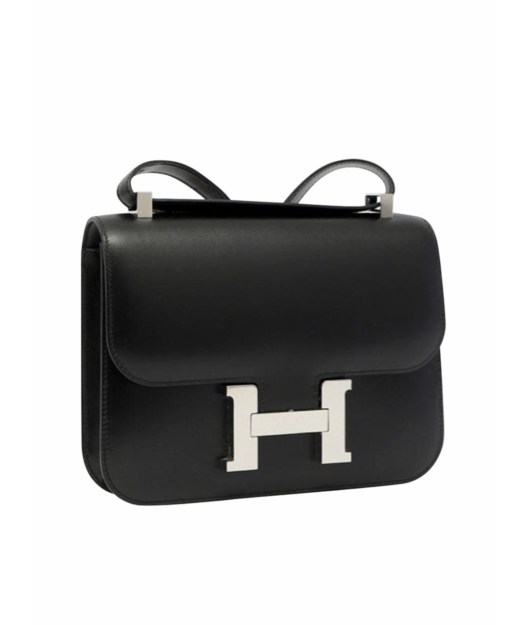 HERMES Черная кожаная сумка через плечо, фото 1