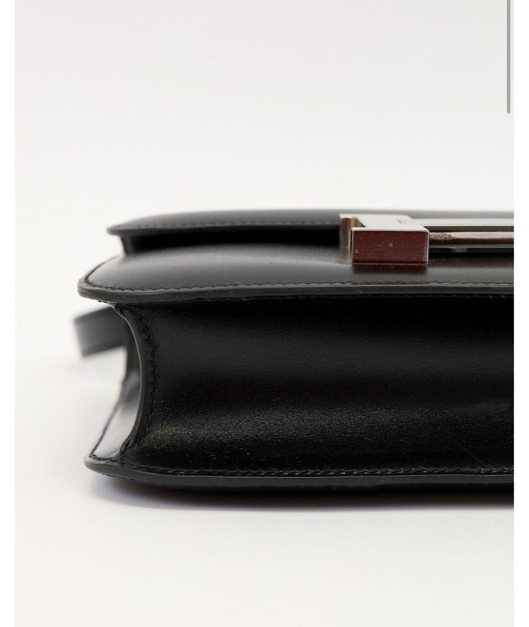 HERMES Черная кожаная сумка через плечо, фото 4