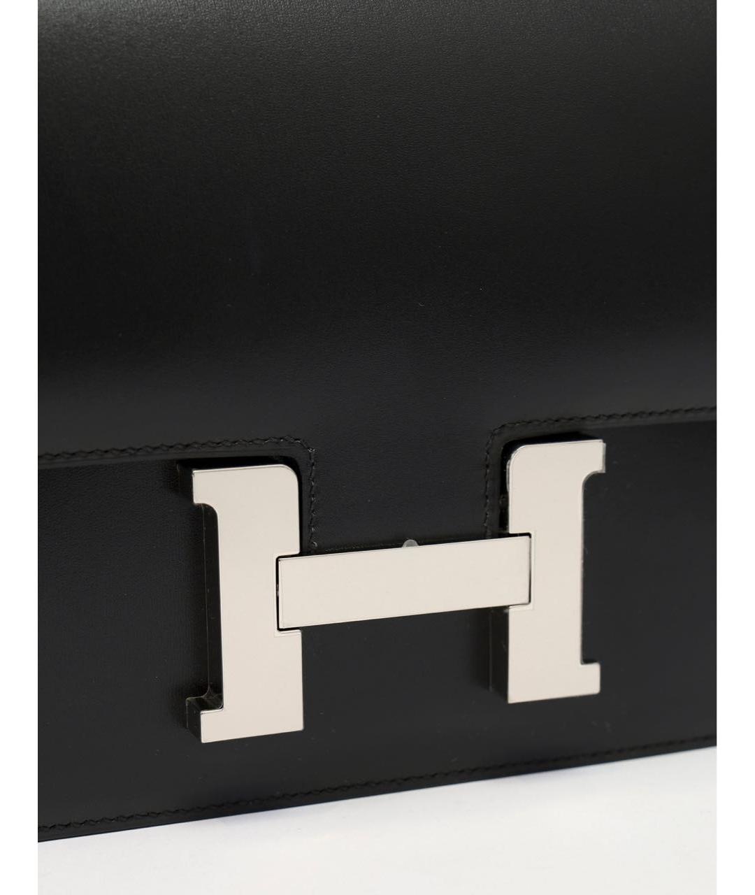 HERMES Черная кожаная сумка через плечо, фото 3