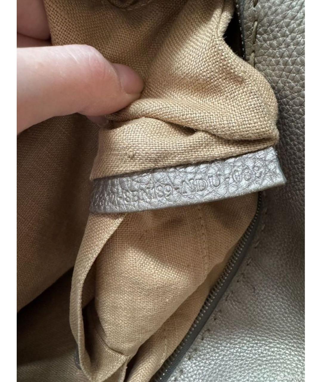 FENDI Серая кожаная сумка тоут, фото 7