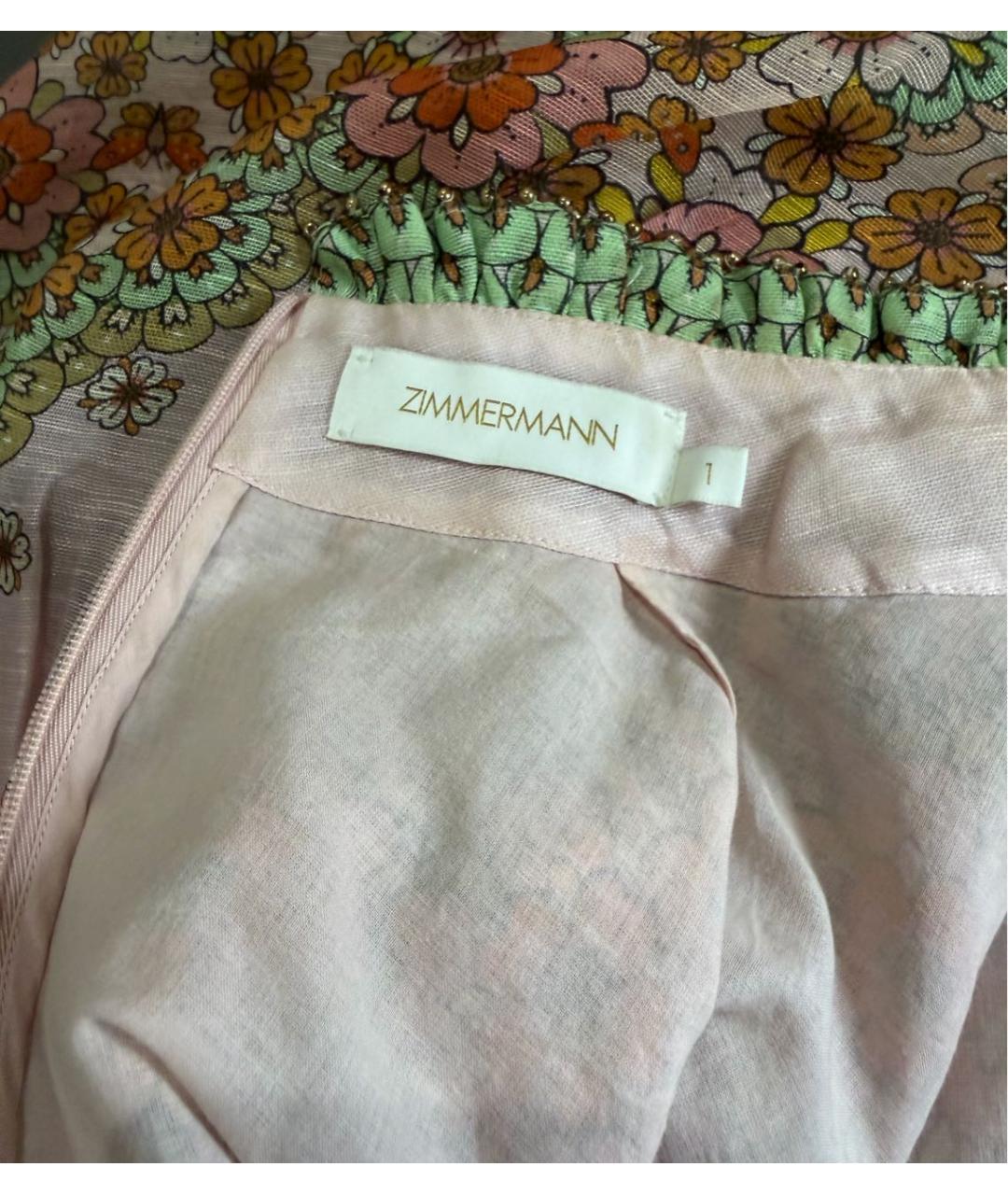 ZIMMERMANN Розовое хлопковое вечернее платье, фото 3