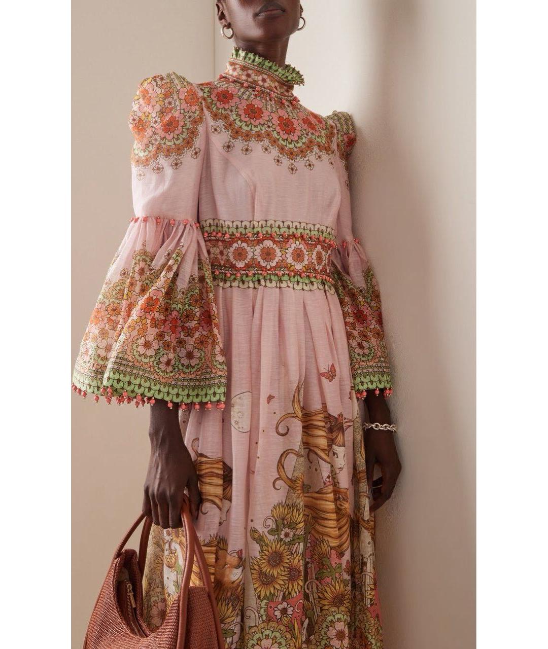 ZIMMERMANN Розовое хлопковое вечернее платье, фото 6