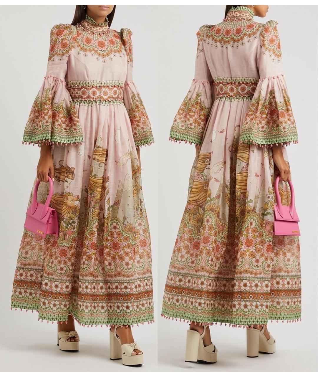 ZIMMERMANN Розовое хлопковое вечернее платье, фото 5