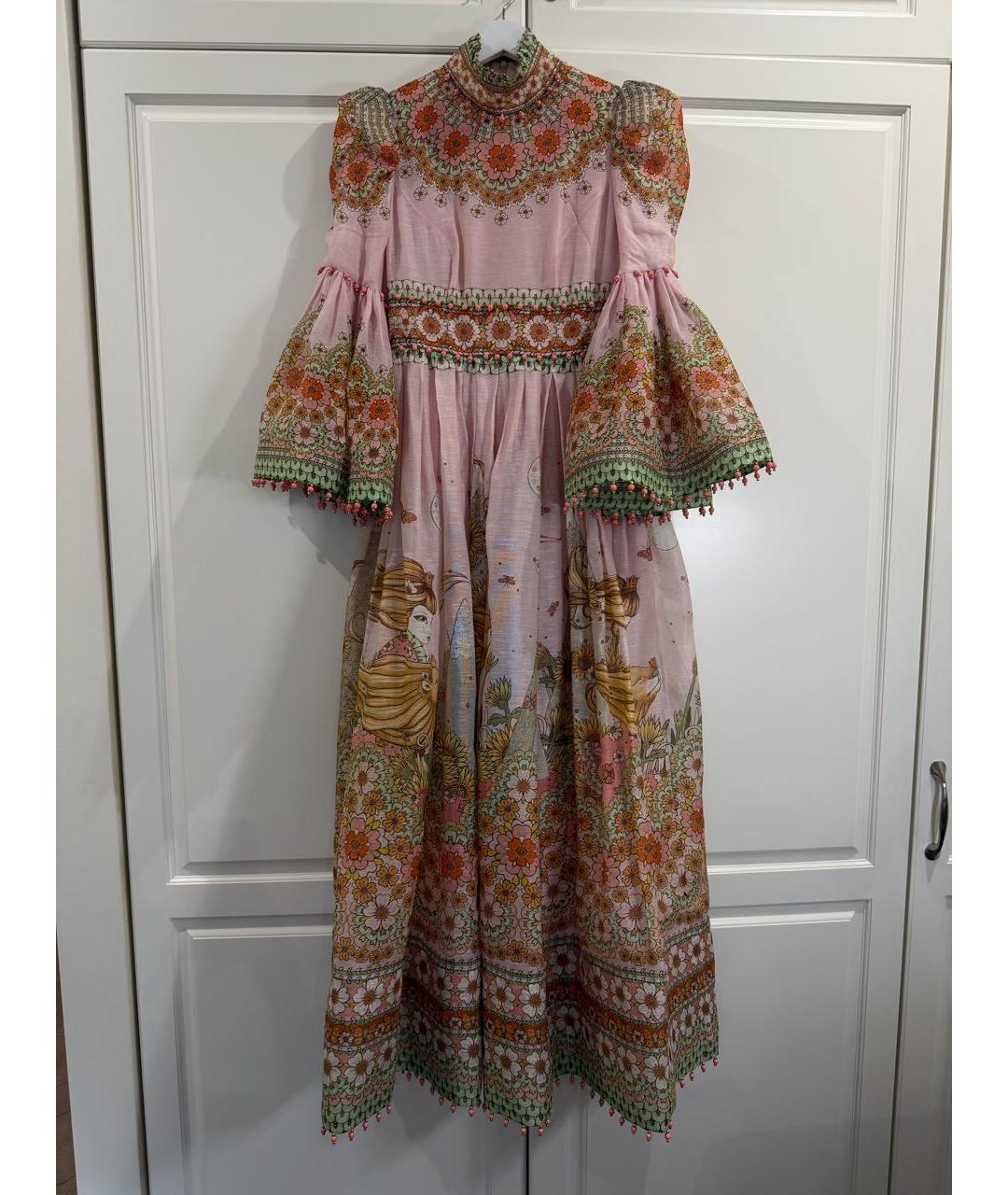 ZIMMERMANN Розовое хлопковое вечернее платье, фото 9