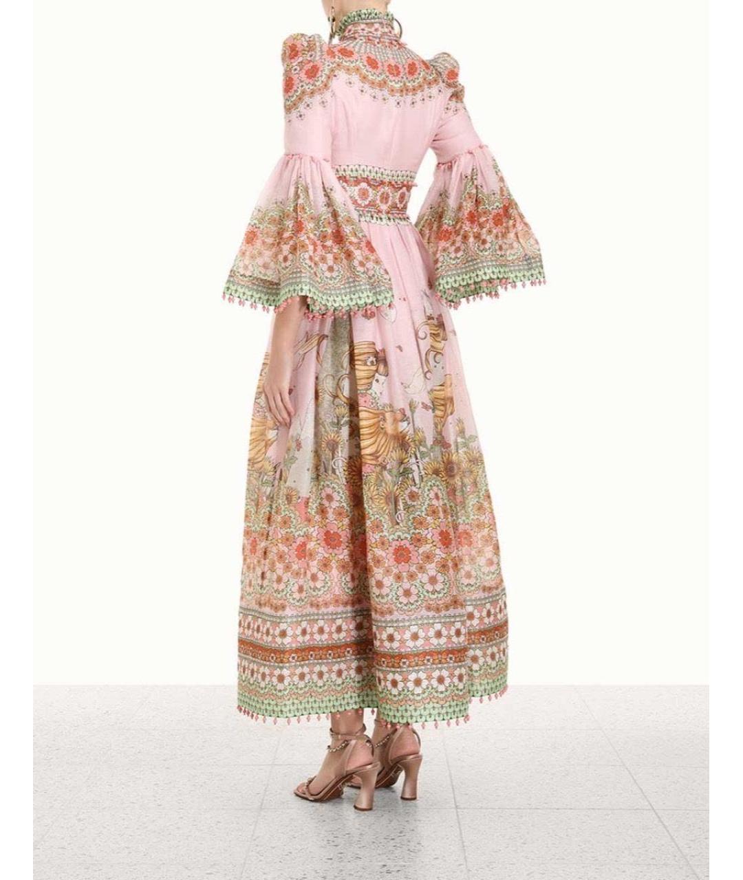ZIMMERMANN Розовое хлопковое вечернее платье, фото 8