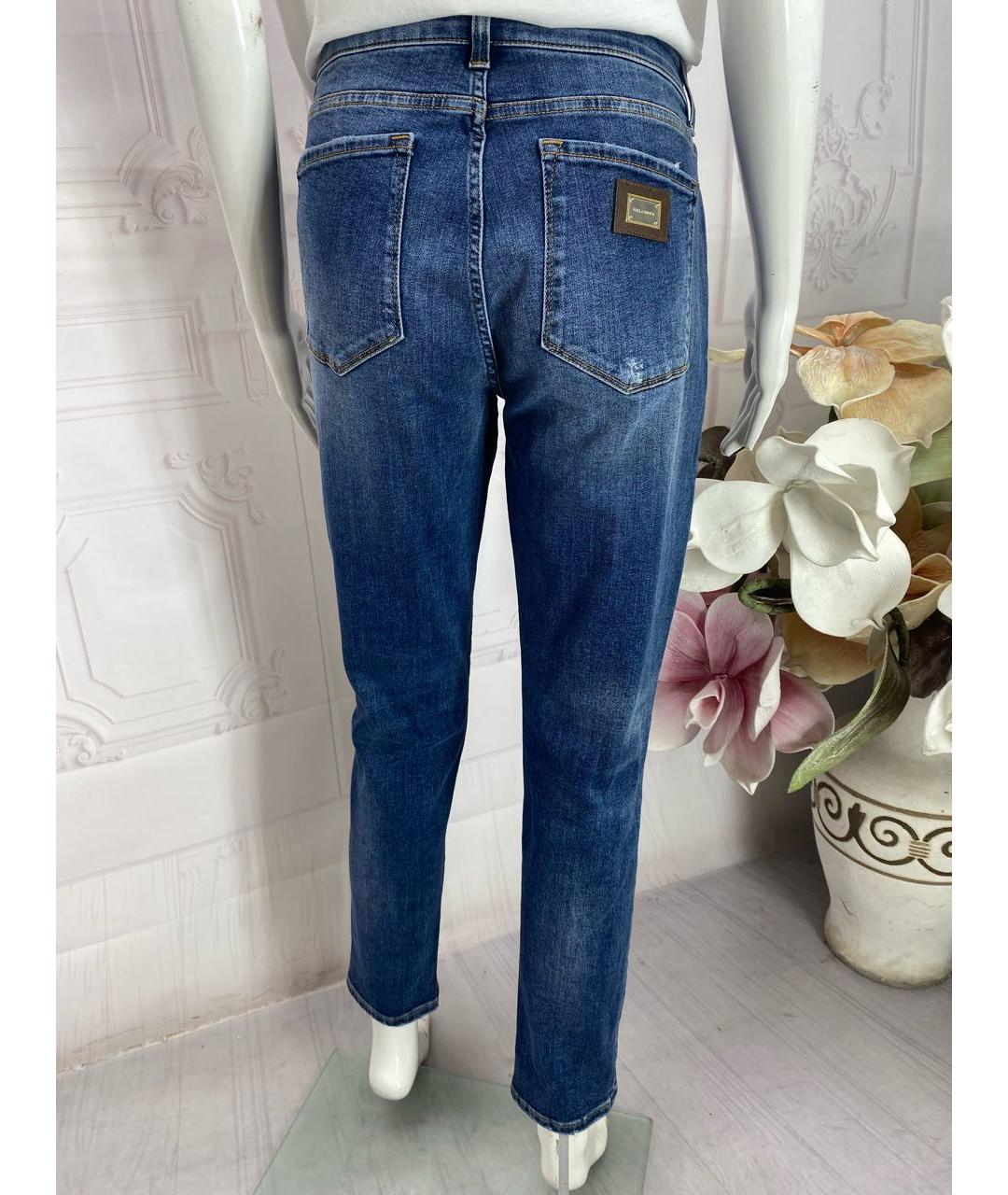 DOLCE&GABBANA Синие хлопко-эластановые джинсы слим, фото 2