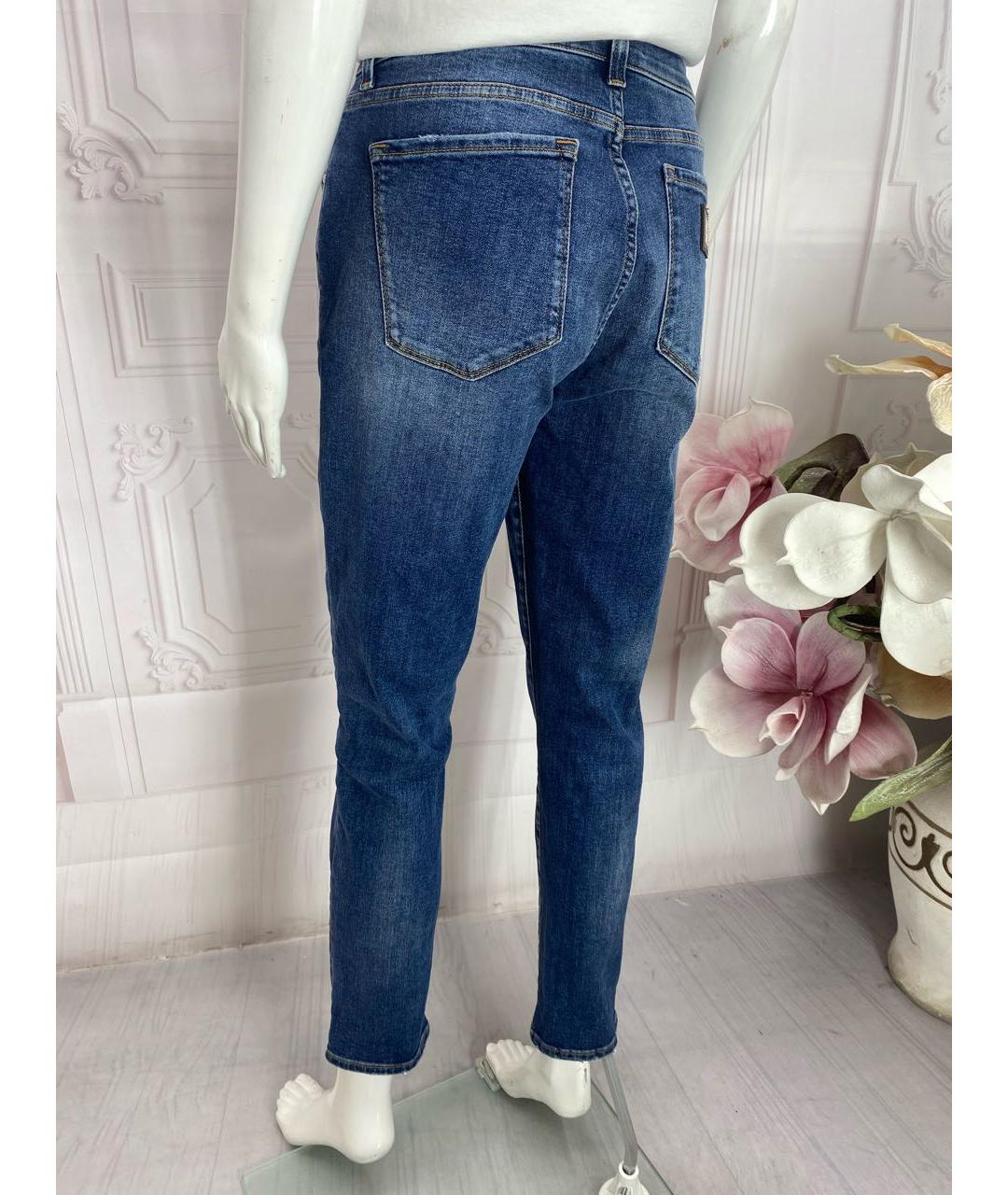 DOLCE&GABBANA Синие хлопко-эластановые джинсы слим, фото 6