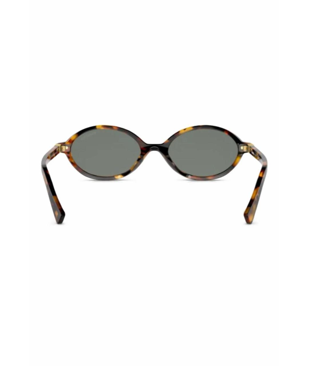 MIU MIU Коричневые пластиковые солнцезащитные очки, фото 2