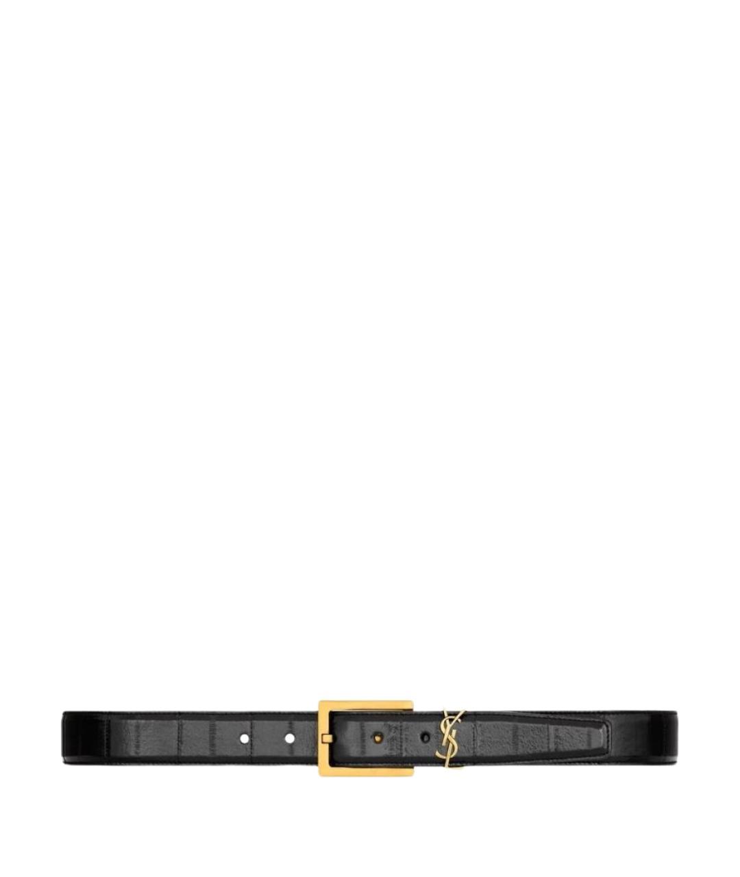 SAINT LAURENT Черный кожаный ремень, фото 1